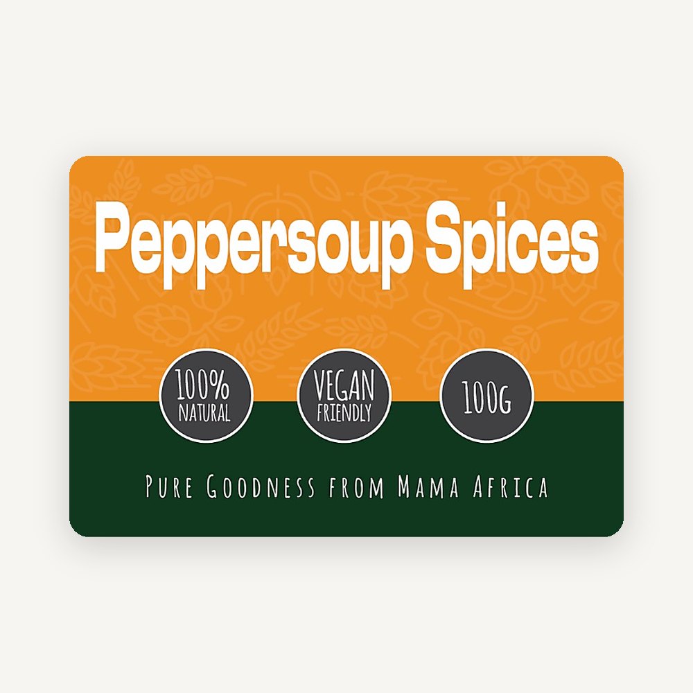 African Farm & Gardens Pepper Soup Spice 100g pack front label